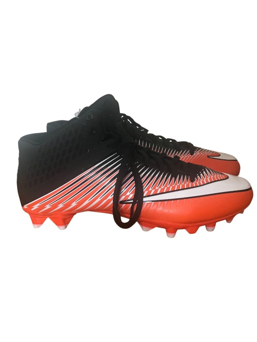 Nike Vapor Speed Black Orange Lightweight Durable Football Shoes Cleats Size 12